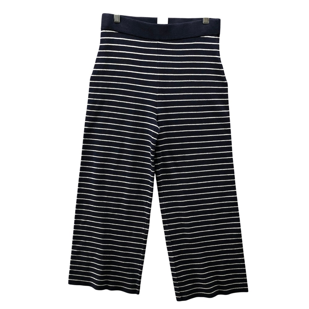 Nice Things Paloma Knit Wide Leg‎ Sweater Pants Womens S Cropped Navy Striped